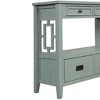 PAGED Farmhouse Entryway Table Wood Console Table Sofa Table with 4 Drawers & 1 Storage Shelf for Living Room, Entrance, Retro Blue - 4 of 4