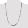 Black Bow Jewelry Men's 6.75mm Sterling Silver Flat Square Curb Chain Necklace - 3 of 4