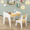 TopComfy Kids Table Sets Kids Table Set with One Chair Wooden Children Study Table Toddlers Drawing Reading for Playroom, White, 22.44"*11.81"*22.64" - 2 of 4