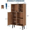 Mid-Century Modern 4-Tier Bookcase, Walnut Display Shelf with Hairpin Legs (40.9"H), Open Storage Cabinet for Living Room, Office & Entryway - 2 of 4