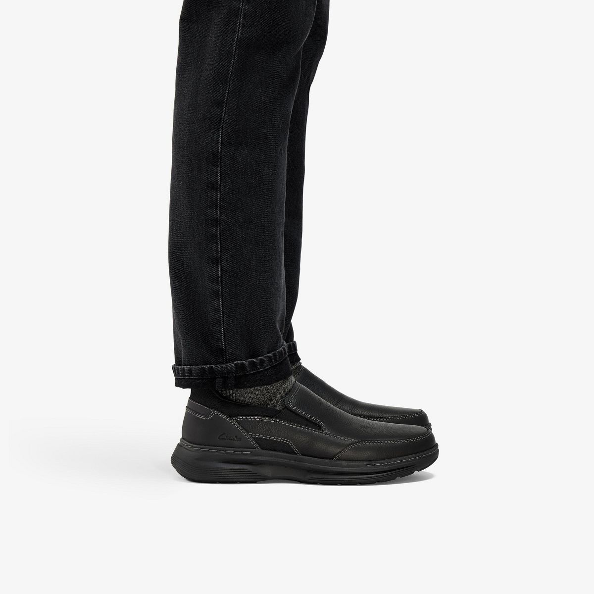 Clarks Mens Craftwell Step Black Tumbled Shoes - thumbnail 9