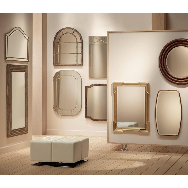 Uttermost Round Rectangular Vanity Accent Wall Mirror Modern Edge Beveled Gold Frame 21" Wide for Bathroom Bedroom Living Room, 3 of 5