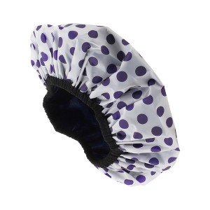 Unique Bargains Women Durable Dots Shower Cap 1 Pc - 1 of 3