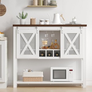 Whizmax Coffee Bar Cabinet, Sideboard Buffet Storage Cabinet with Storage, Farmhouse, Liquor Cabinet Bar for Home, Kitchen, Dining, Living Room - 1 of 4