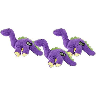goDog 3 Pack of Just for Me Bruto Plush Dog Toys, Small, Purple, with Chew Guard Technology and Puncture-Proof Squeakers