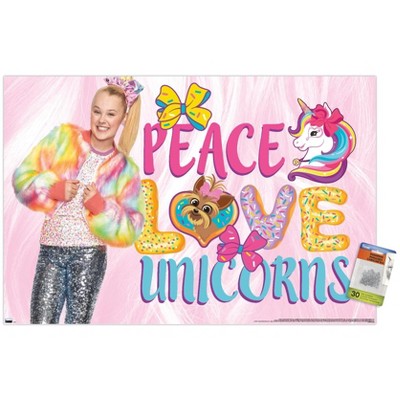 Trends International Jojo Siwa - Peace Love Unicorns Unframed Wall Poster Prints