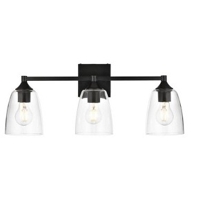 Elegant Lighting Gianni 3 light Black and Clear Bath Sconce - 1 of 4
