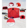 Pop Up Ice Fishing Tent Insulated Ice Fishing Shelter Portable Hub-Style Shelter Shanty Windproof and Warm - 2 of 4