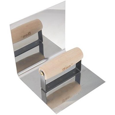 Bon Tool 12-472 Base Tool - Stainless Steel 6-inch X 6-inch - 1/2-inch Radius 6-inch Lip Wood Handle