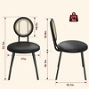 Dining Chairs Set of 4, Rattan Kitchen Chairs with Thicken Upholstered, Modern Dining Room Chairs Set of 4, Space Saving Dining Chairs - 2 of 4