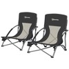 Outsunny Set of 2 Folding Beach Chair, Beach Chairs with Mesh Back, Carry Bag and Cup Holder for Outdoor Camping Lawn Sports Picnic, Black - 4 of 4
