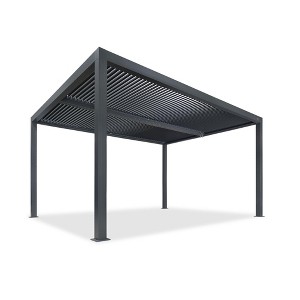 PURPLE LEAF Louvered Pergola Outdoor Aluminum Pergola with Adjustable Roof for Deck Backyard Garden Grey Hardtop Gazebo - 1 of 4