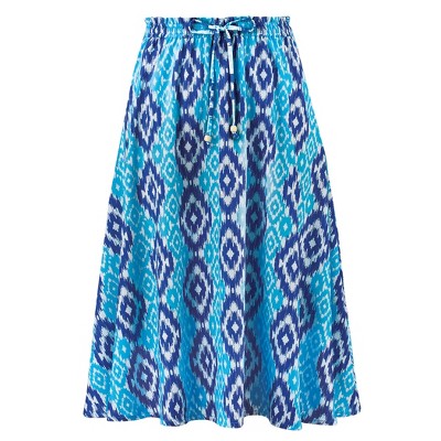 Collections Etc Diamond Patterned Full Skirt with Elasticized Waistband