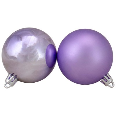 Northlight 60ct Amethyst Purple Shatterproof 2-Finish Christmas Ball Ornaments 2.5" (60mm)