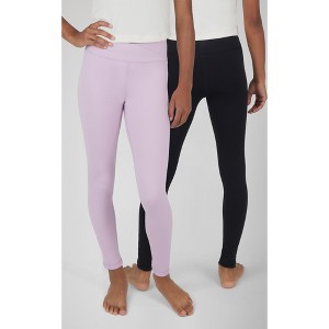 Yogalicious 2 Pack Girls Polarlux Madison Basic Crossover Waist Legging and Polarlux Everday Ankle Legging - 1 of 4