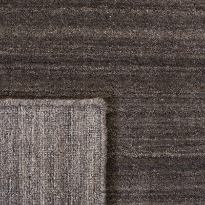 Charcoal Hand-Knotted Wool Rectangular Area Rug - 27in x 4in