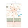 Hudson Baby Infant Girl Cotton Rich Flannel Receiving Blankets, Pink Dainty Floral, One Size - 2 of 4