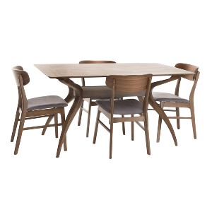 5pc 60" Lucious Curved Leg Dining Set - Christopher Knight Home - 1 of 4