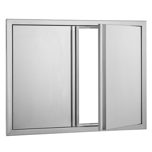 VEVOR BBQ Access Door, 31W x 24H Inch Double Outdoor Kitchen Door, Stainless Steel Flush Mount Door, Wall Vertical Door with Recessed Handles - 1 of 4