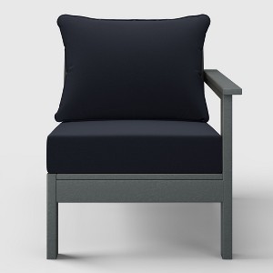WestinTrends  Avalon Outdoor Patio HDPE Right Arm Facing Sectional Corner Club Chair with Patio Cushions - 1 of 4