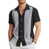 COOFANDY Men's Vintage Bowling Shirt Short Sleeve Button Down Summer Cuba Beach Shirts S-XXXL - 2 of 4