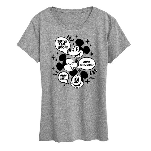 Women s Disney Mickey Mouse Short Sleeve Graphic T shirt Heather Grey Medium Target