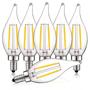 Luxrite Vintage Candelabra LED Bulbs Dimmable, 400 Lumens, 3000K Soft White, Chandelier Light Bulb 4W=40W Equivalent, UL Listed, E12 Base 6 Pack - 1 of 4