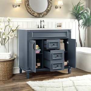 NicBex 35.9" Bathroom Vanity with Sink, Bathroom Storage Cabinet, 2 Spacious Drawers and 2 Cabinet Doors with Shelf for Bathroom - 1 of 4