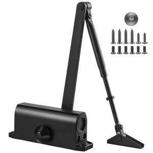 VEVOR Door Closer,Automatic Door Closer Commercial or Residential Use for Door Weights 100 Lbs, Adjustable Size Hydraulic Buffer Door Closers, Black - 1 of 4