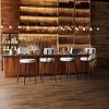 Upholstered Bar Stool Set of 2/4, Modern Counter Height Barstools with Round Seat, Bar Chair with Black Metal Legs, Back and Footrest - 4 of 4