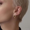 Pompeii3 .90Ct Diamond Hoops Inside Outside Gold Lab Created 1" Tall - 3 of 4