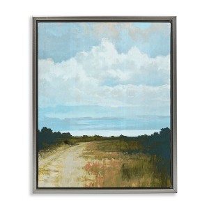 Stupell Industries Atmospheric Blue Clouds Over Rural Country Path Floating Frame Canvas Art, Gray, 17" x 21" - 1 of 4