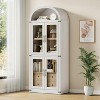 Coucheta 71.4" Farmhouse Arched Pantry Cabinet with Doors and Drawers, Kitchen Cupboard Storage Bookcase, Natural Wood - 3 of 4