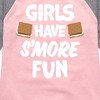 Girls' - Instant Message - Girls Have Smore Fun Shirt Tail Raglan Graphic T-shirt - 2 of 4