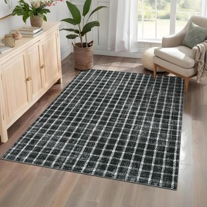 Living Room Rugs, Washable Checkered Plaid Geometric Bedroom Rugs Indoor  Extra Large Under Table Carpet for Dining Room Playroom - 1 of 4
