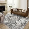 Washable Vintage Printed Rug Non Slip Low Pile Rug Soft Throw Floor Cover Foldable Indoor Carpet for Living Room Bedroom Playroom Nursery - 3 of 4