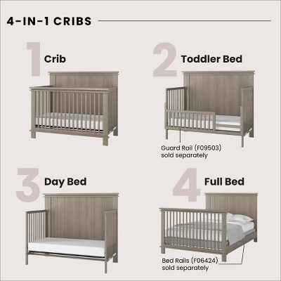 Crescent Gray 4-in-1 Convertible Crib and Dresser Set