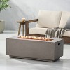 Aidan Outdoor 40000 BTU Light Weight Concrete Rectangular Fire Pit Light Gray - Christopher Knight Home - 3 of 4