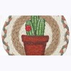 Earth Rugs Cacti 2 Round Coaster – 7"x7" Braided Jute with Hand-Stenciled Desert Succulents for Southwest or Boho Decor - 3 of 3