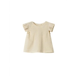 Girl ' Gauze Top with Box Pleated Sleeves - OMAMImini - 1 of 3