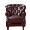 30" Brancaster Accent Chair Vintage Brown/Aluminum - Acme Furniture: Leather Upholstery, Tufted, No Assembly Required - 2 of 4
