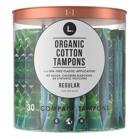 L Organic Cotton Regular Absorbency Compact Tampons 30ct Target