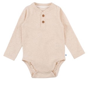 RuggedButts Baby Boys Knit Long Sleeve 2-Button Henley Bodysuit - 1 of 2