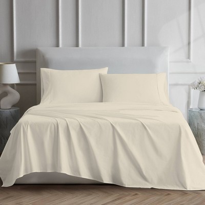Ivory Full 600 Thread Count Cotton Sateen Sheet Set