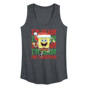 Women's - SpongeBob SquarePants - I'm Ready For Christmas Graphic Racerback Tank - 1 of 4