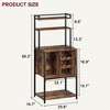 Wine Bar Rack Cabinet, Freestanding Wine Cabinet with Glass Rack Wine Bottle Holders, Industrial Bakers Rack - 2 of 4