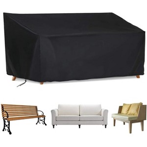 Akefit Outdoor Bench Cover Waterproof Windproof UV Resistant Black 87 Inch - 1 of 4