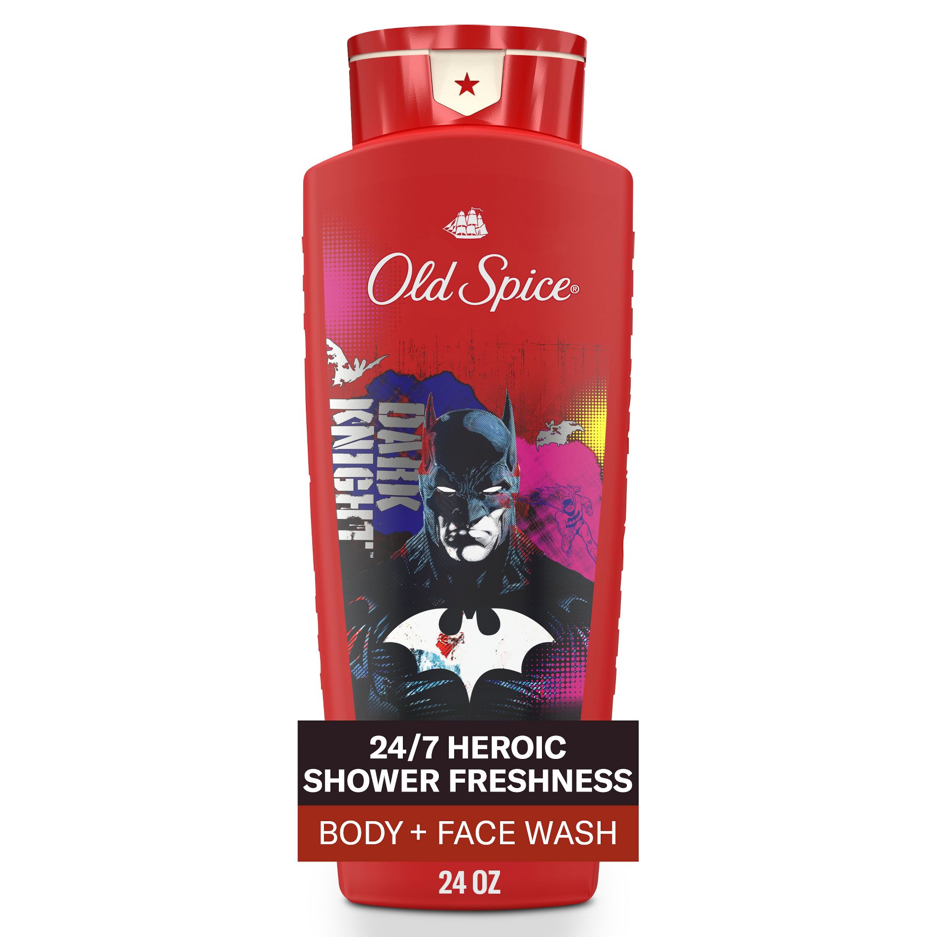 Old Spice DC Batman Body Wash - Black Cherry & Nightfall Scent - 24 fl oz: Liquid, Normal Skin, Whole Body, Squeeze Bottle