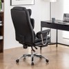 NicBex Office Chair with Adjustable Height Modern Rotatable Leather Computer Chair with Casters, Armrests and Footrest for Office, Study, Black - 3 of 4
