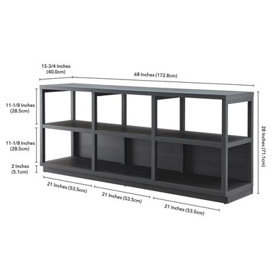 Charcoal Gray Modern MDF 68" TV Stand with Plinth Base